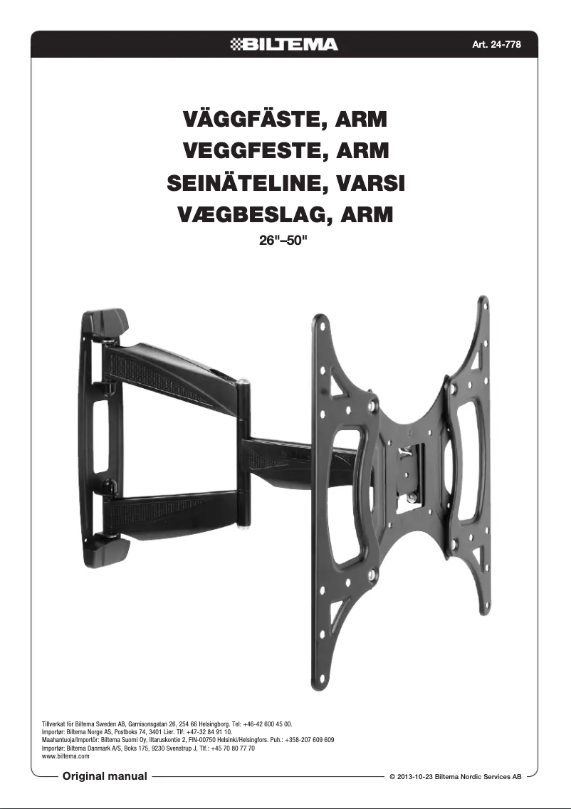 Page n°1 - Manuel utilisateur Biltema 24-778