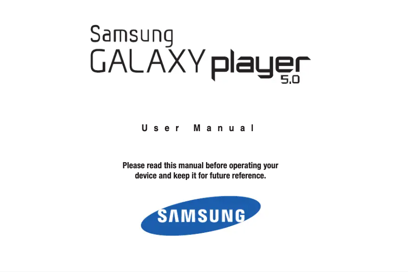 Image de la première page du manuel de l'appareil Galaxy Player 50