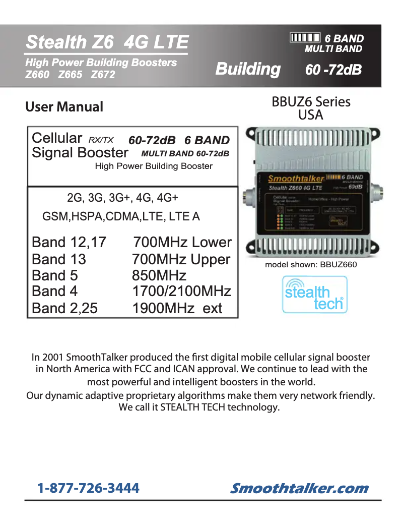 Page n°1 - Manuel utilisateur SmoothTalker Stealth Z6 4G LTE