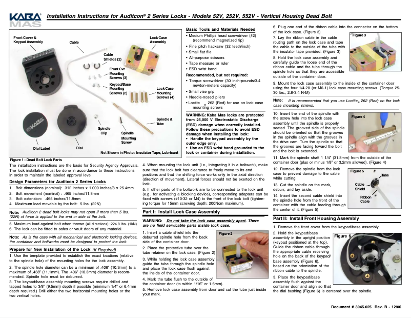 Page 1 of the manual User Manual Dormakaba Auditcon 52V