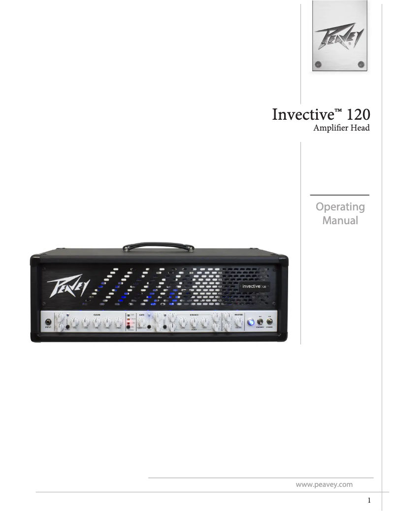 Page n°1 - Manuel utilisateur Peavey Invective 120