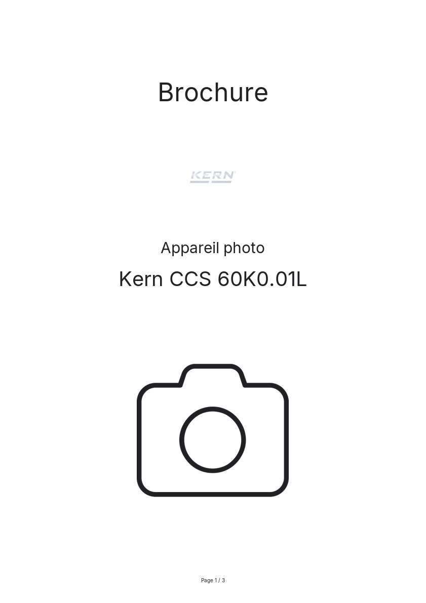 Image de la première page du manuel de l'appareil CCS 60K0.01L