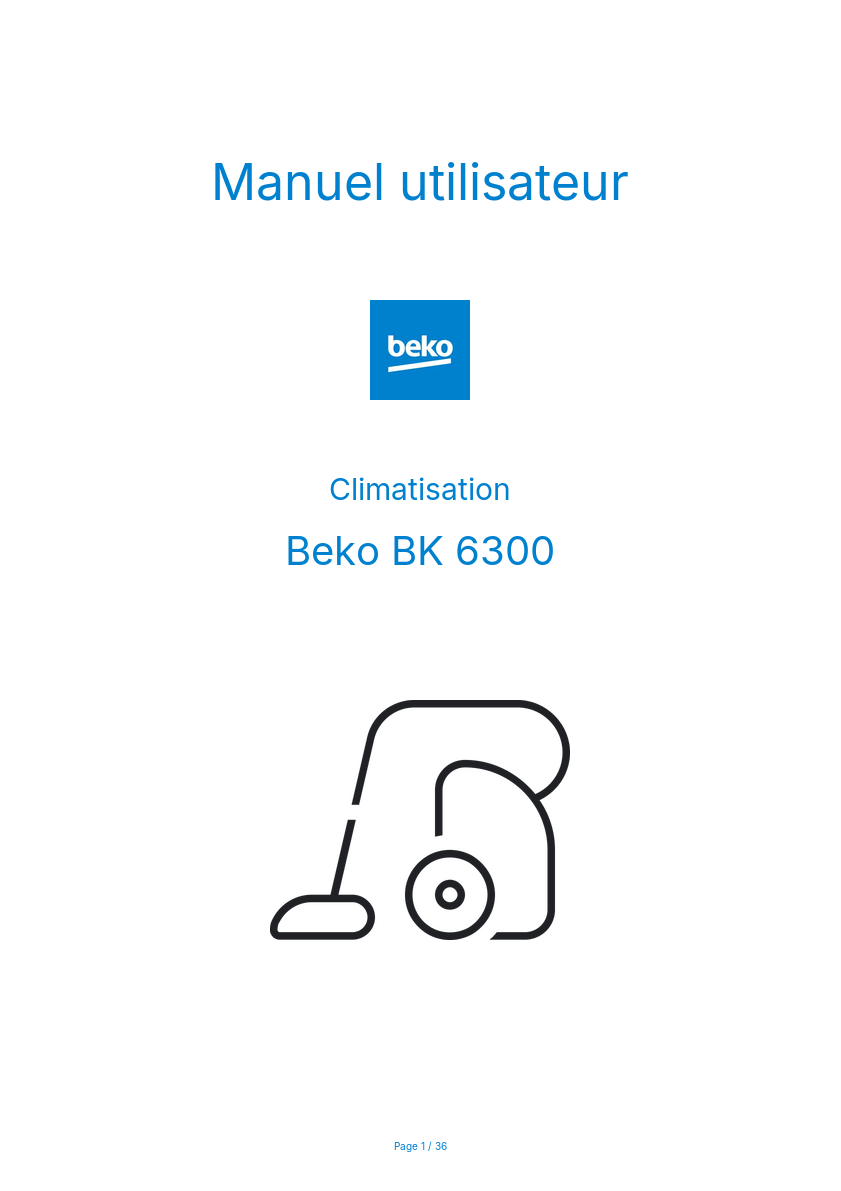 Image de la première page du manuel de l'appareil BK 6300