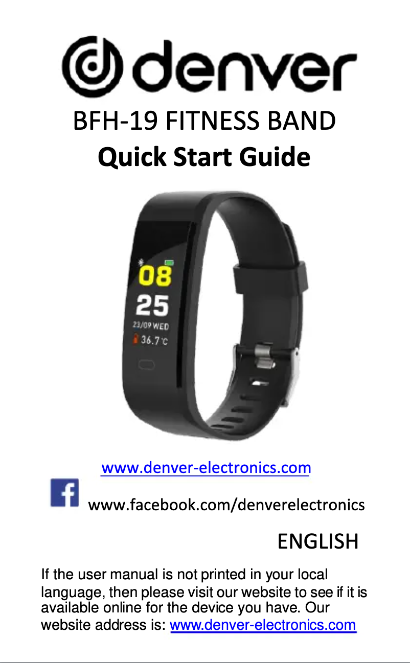 Page n°1 - Manuel utilisateur Denver BFH-19