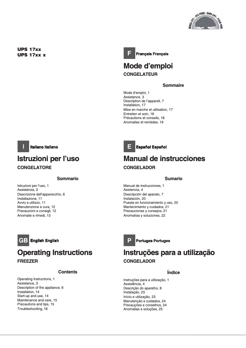 Page 1 de la notice Manuel utilisateur Hotpoint Ariston UPS 1721