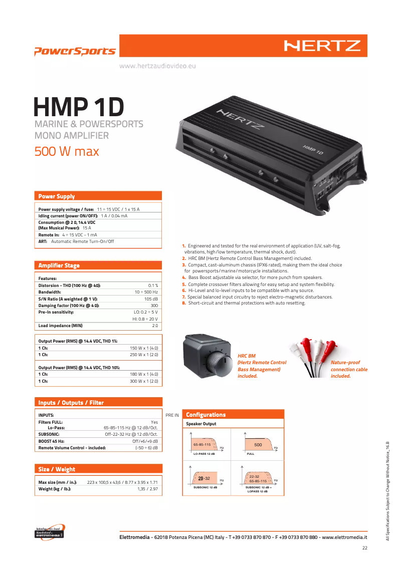 Image de la première page du manuel de l'appareil HMP 1D