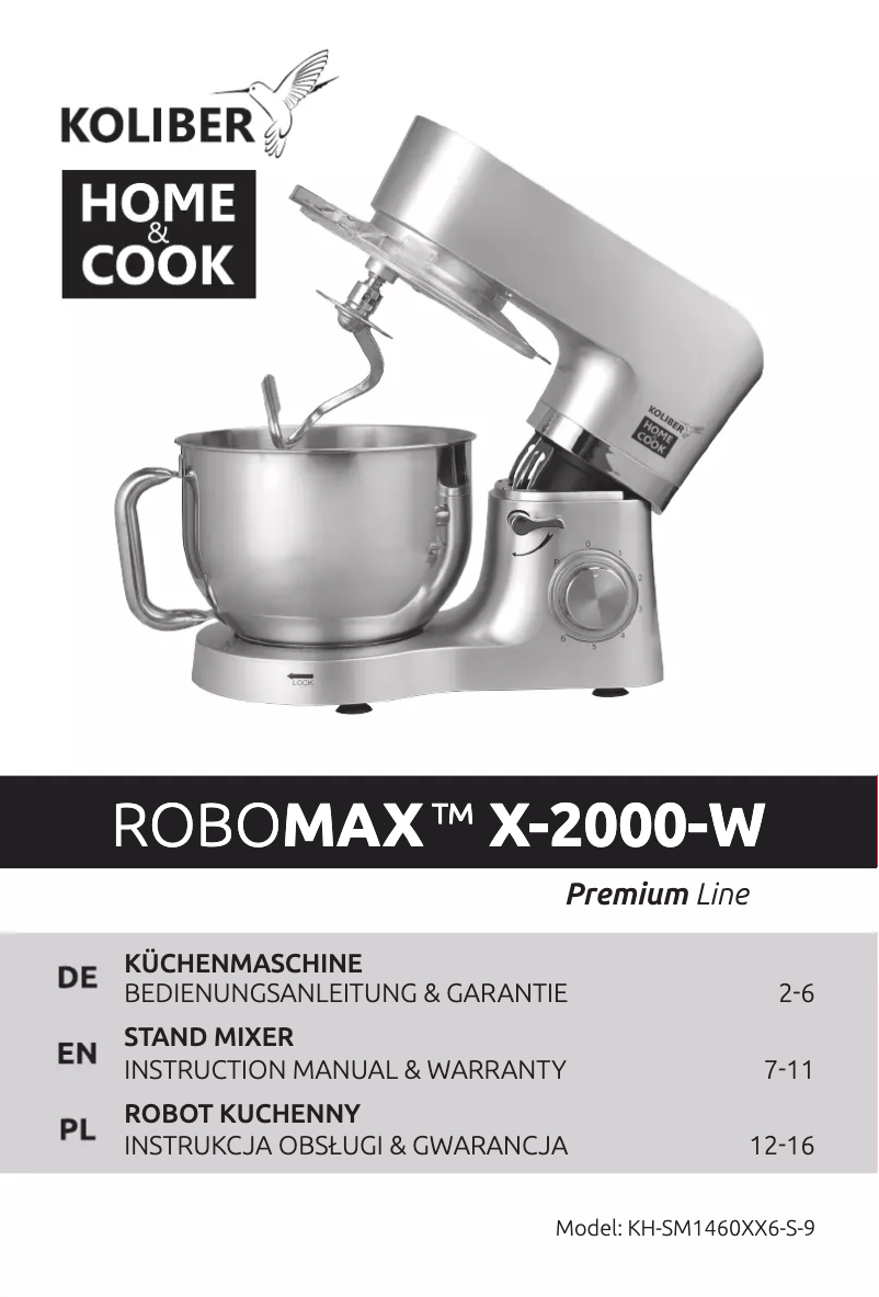 Page n°1 - Manuel utilisateur Koliber ROBOMAX X-2000-W
