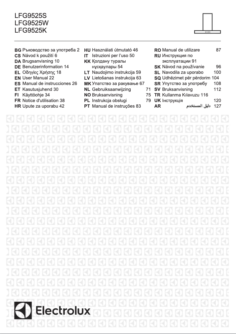 Page n°1 - Manuel utilisateur Electrolux LFG9525K