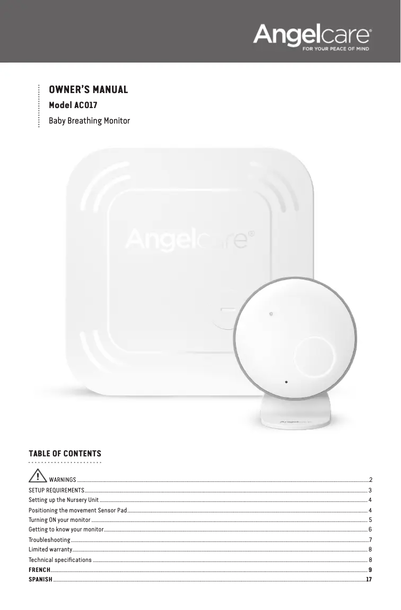 Image de la première page du manuel de l'appareil AC017