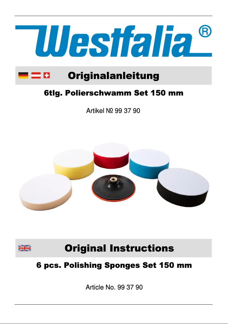 Page 1 de la notice Manuel utilisateur Westfalia 993790