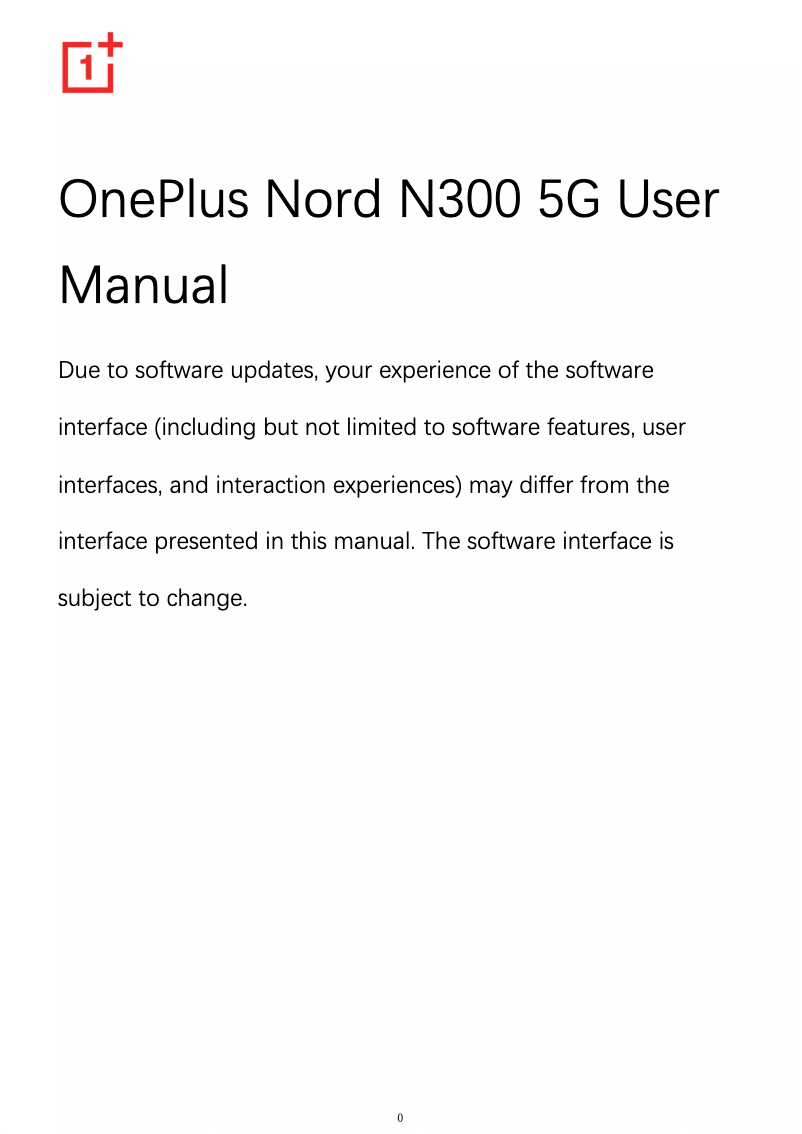 Page 1 de la notice Manuel utilisateur OnePlus Nord N300 5G