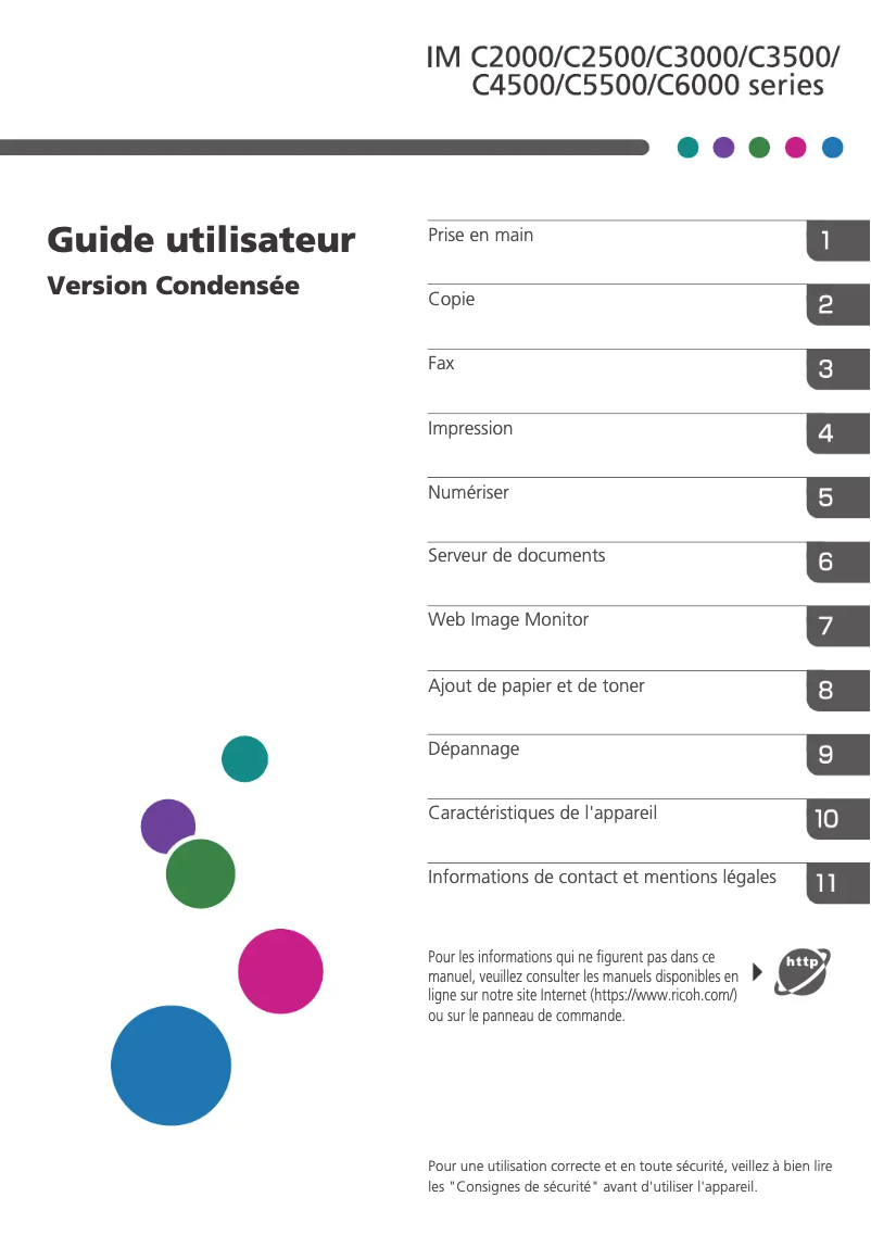 Page n°1 - Manuel utilisateur Ricoh IM C5500A