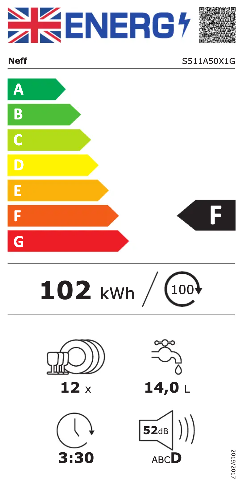 Page n°1 - Label énergétique Neff S511A50X1G