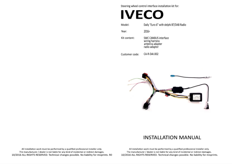 Image de la première page du manuel de l'appareil CA-R-DAI.002