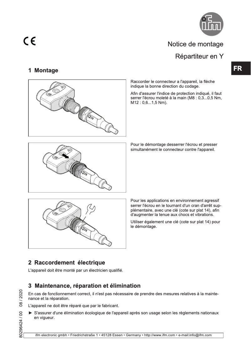 Page 1 de la notice Manuel utilisateur IFM EBT006