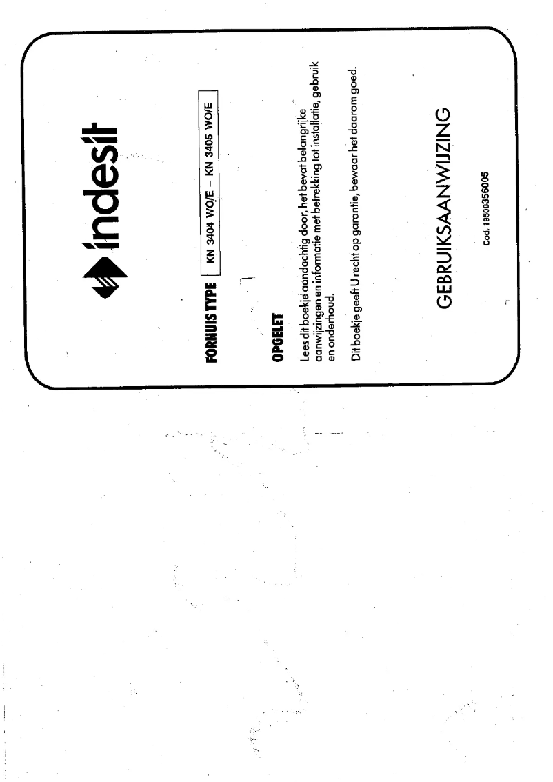 Page n°1 - Manuel utilisateur Indesit KN3405WO/E