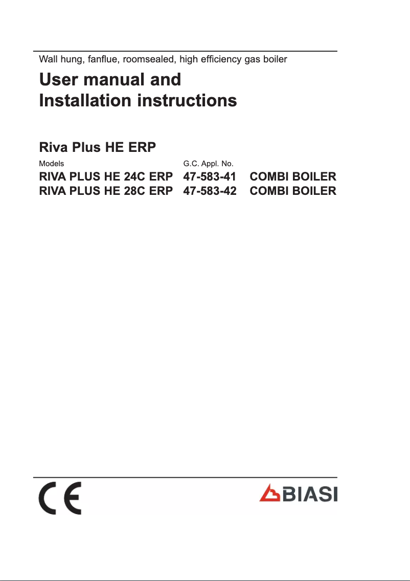 Page n°1 - Manuel utilisateur Biasi Riva Plus Combi 24C ERP