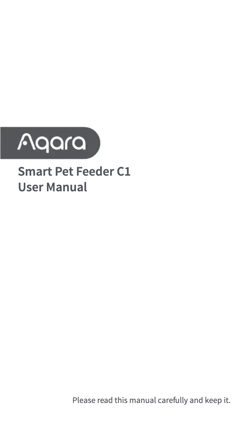 Image de la première page du manuel de l'appareil Smart Pet Feeder C1
