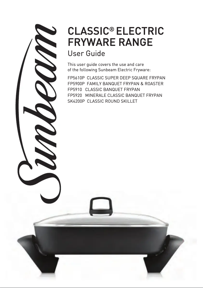 Page 1 de la notice Manuel utilisateur Sunbeam Classic Skillet SK4200PSK4200P