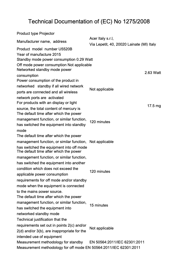 Page 1 de la notice Manuel utilisateur Acer U5520B