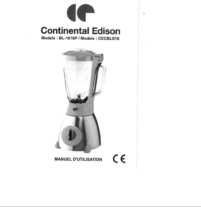 Page n°1 - Manuel utilisateur Continental Edison CECBLS16