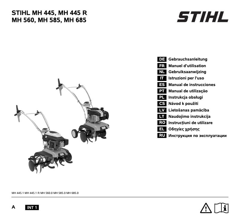 Page 1 de la notice Manuel utilisateur Stihl MH 445 R