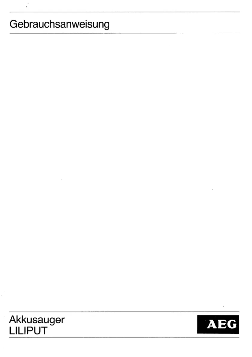 Page n°1 - Manuel utilisateur AEG Liliput Junior