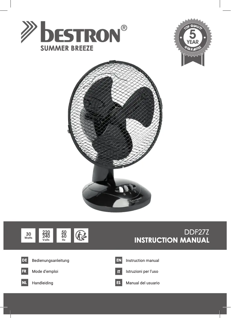 Image de la première page du manuel de l'appareil DDF27Z