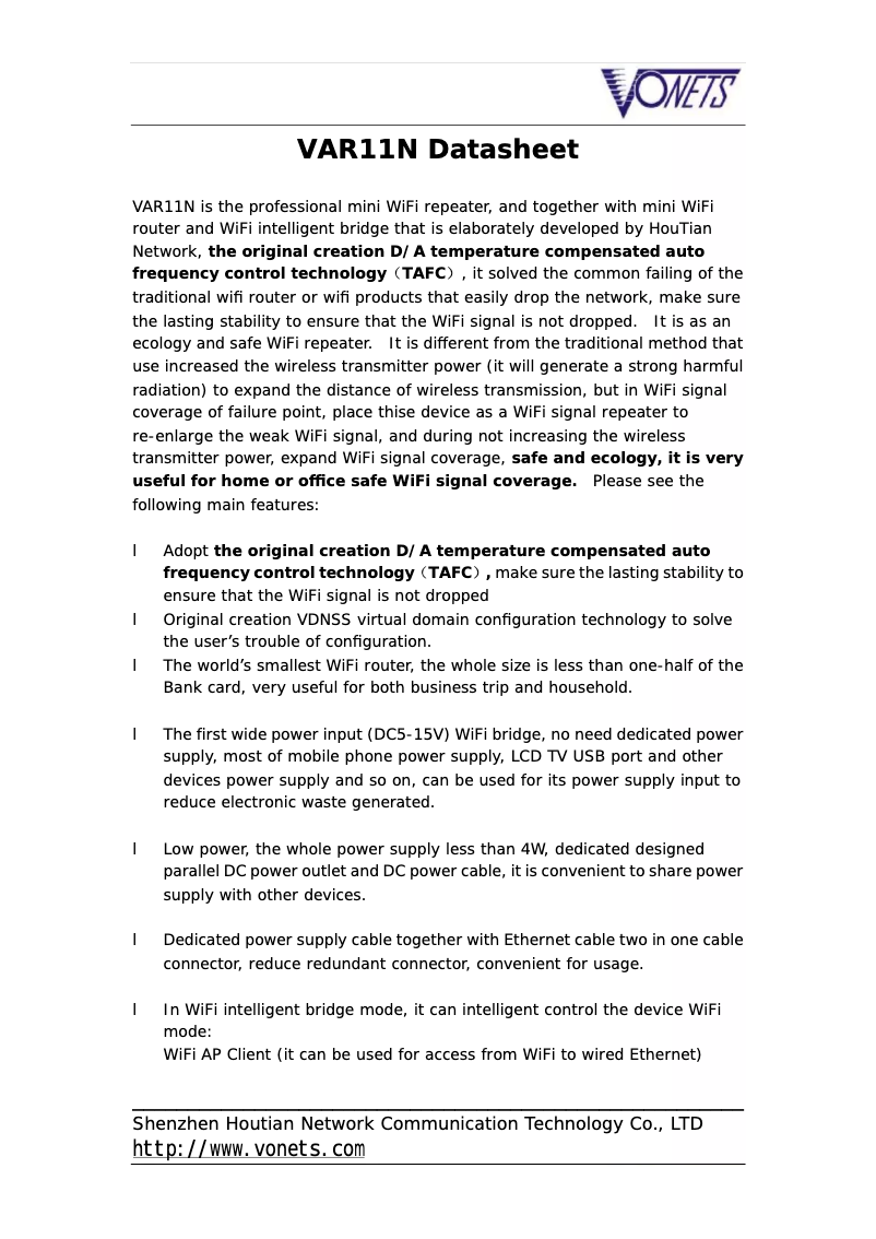 Image de la première page du manuel de l'appareil VAR11N