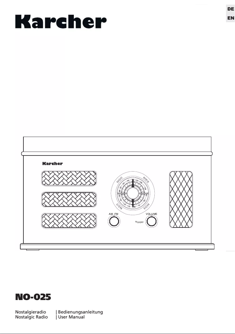 Page 1 de la notice Manuel utilisateur Karcher Audio NO-025