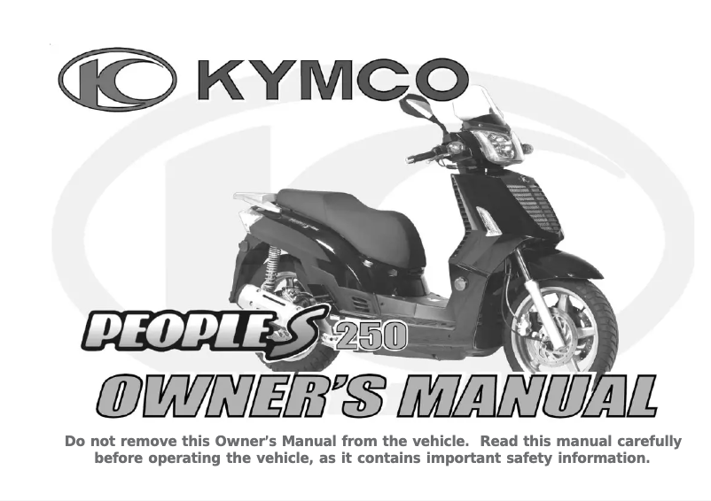 Page 1 de la notice Manuel utilisateur Kymco People S 250