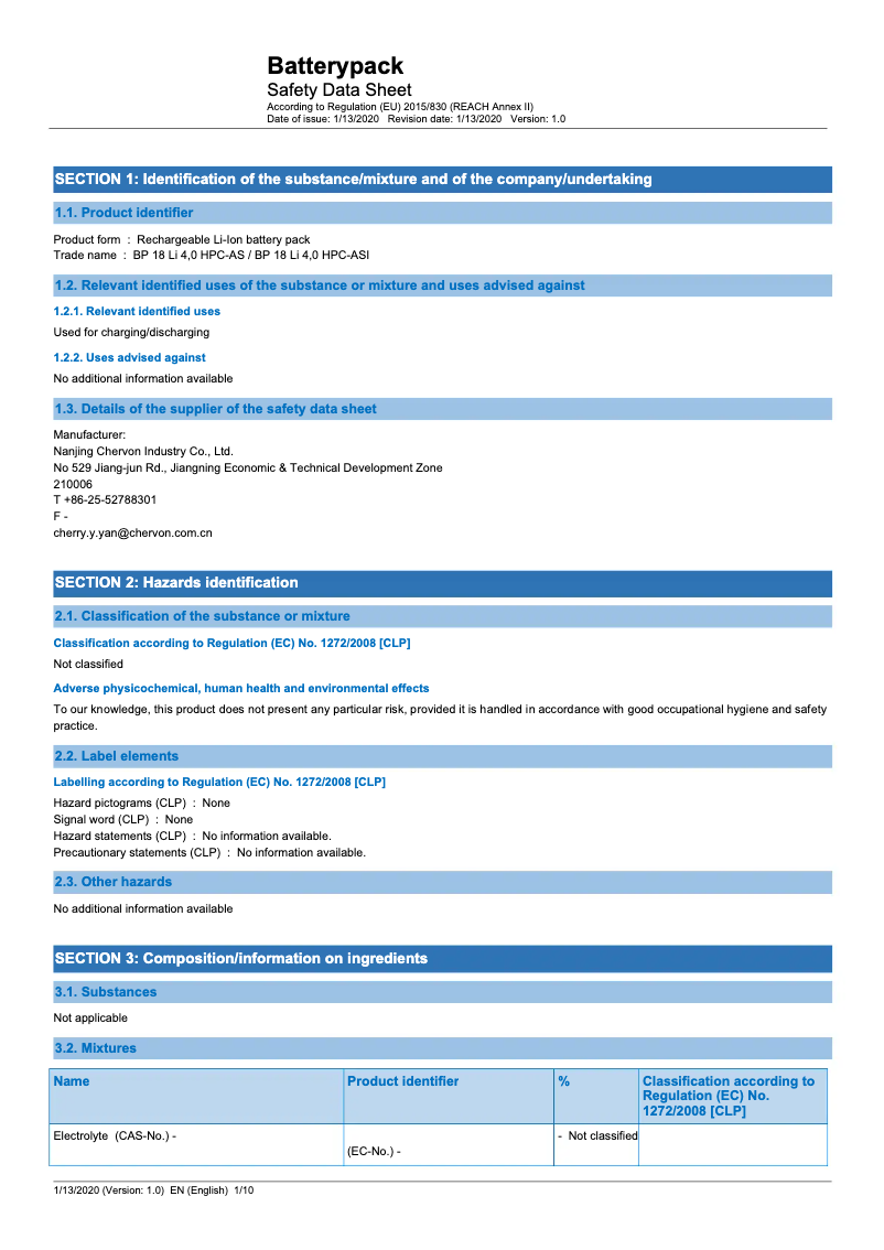 Image de la première page du manuel de l'appareil BP 18 Li I