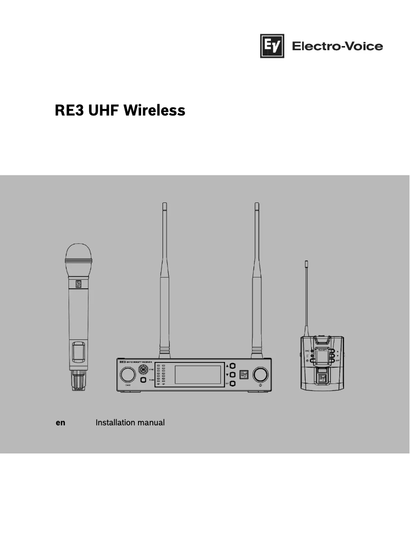 Página 1 del manual Manual de usuario Electro-Voice RE3 UHF Wireless