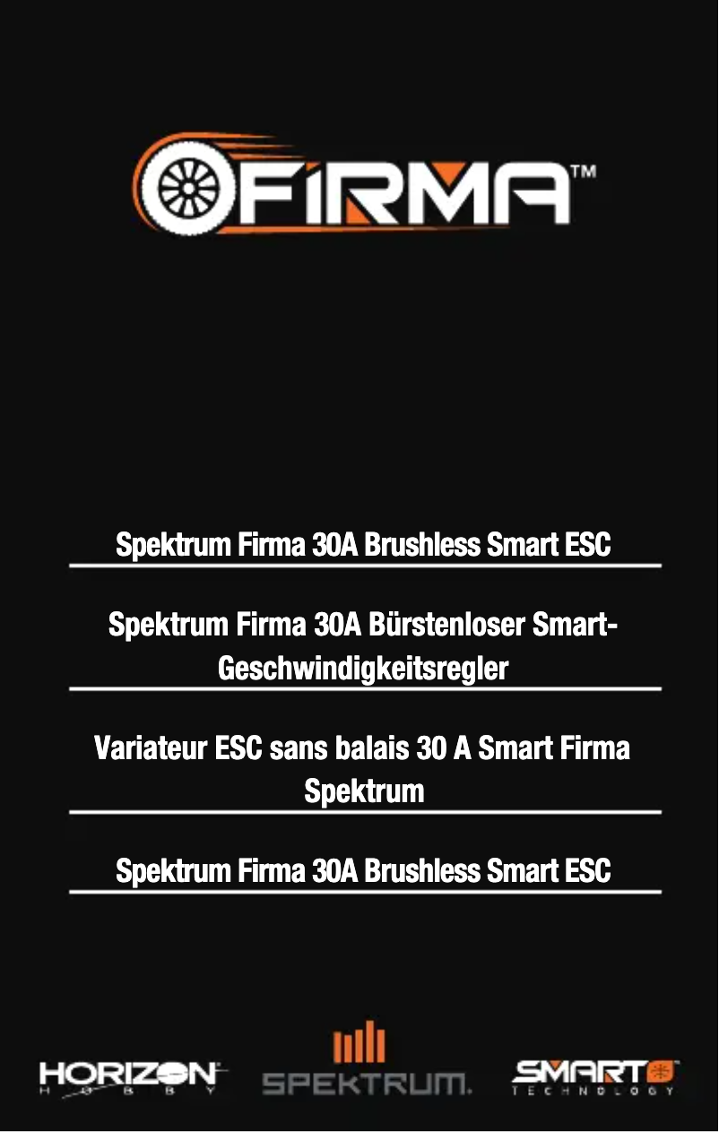 Page n°1 - Manuel utilisateur Spektrum Firma 30A