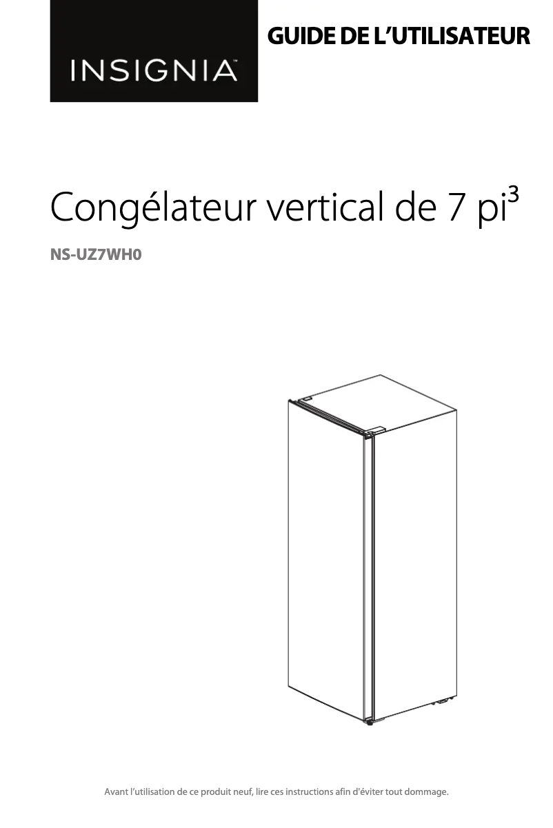 Image de la première page du manuel de l'appareil NS-UZ7WH0