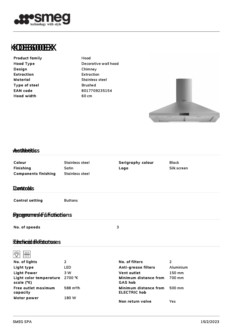 Page n°1 - Brochure Smeg KDE600EX