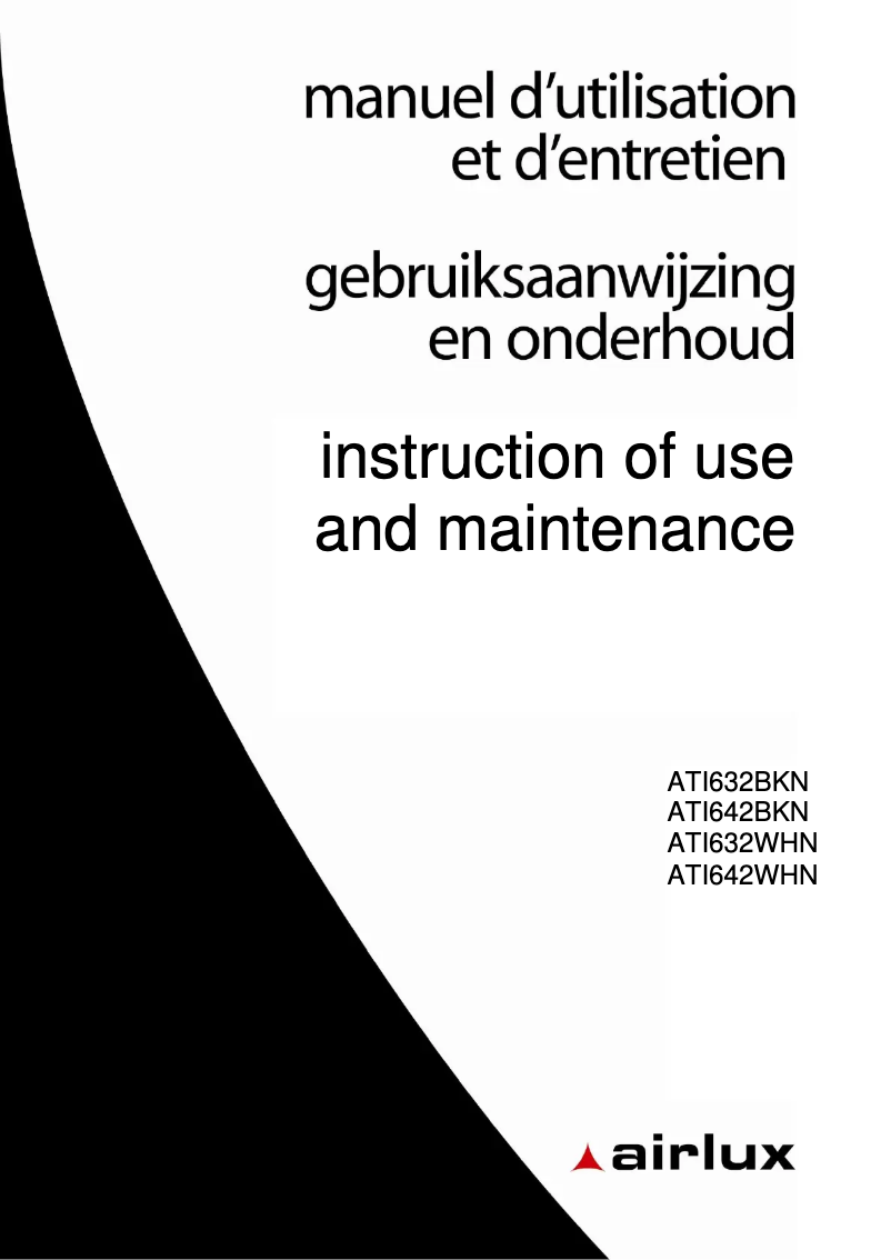 Page n°1 - Manuel utilisateur Airlux ATI632WHN
