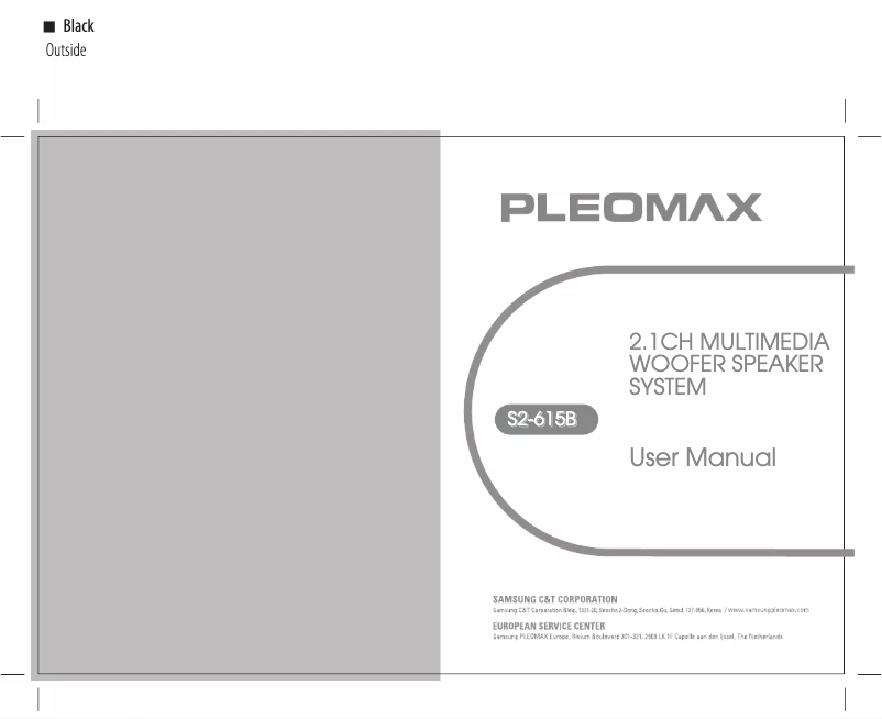Page 1 de la notice Manuel utilisateur Pleomax Premium S2-615