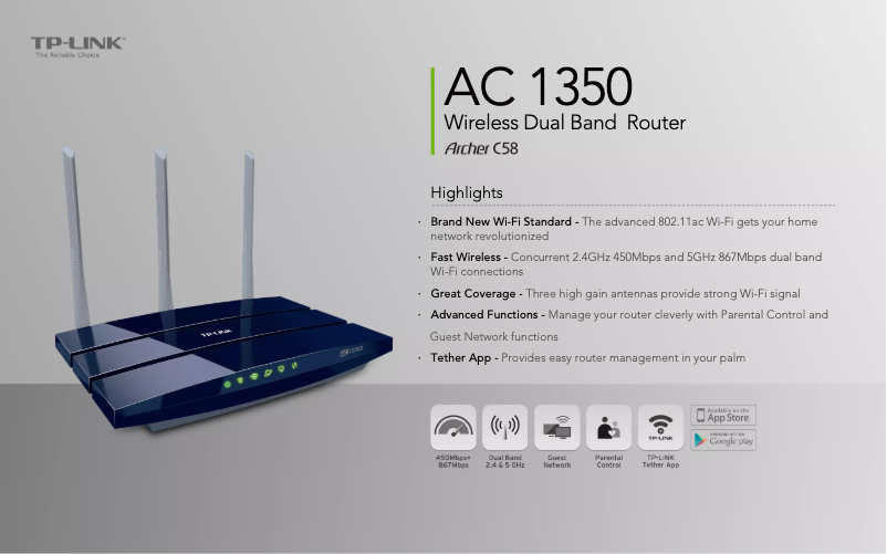 Page n°1 - Fiche technique TP-Link Archer C58
