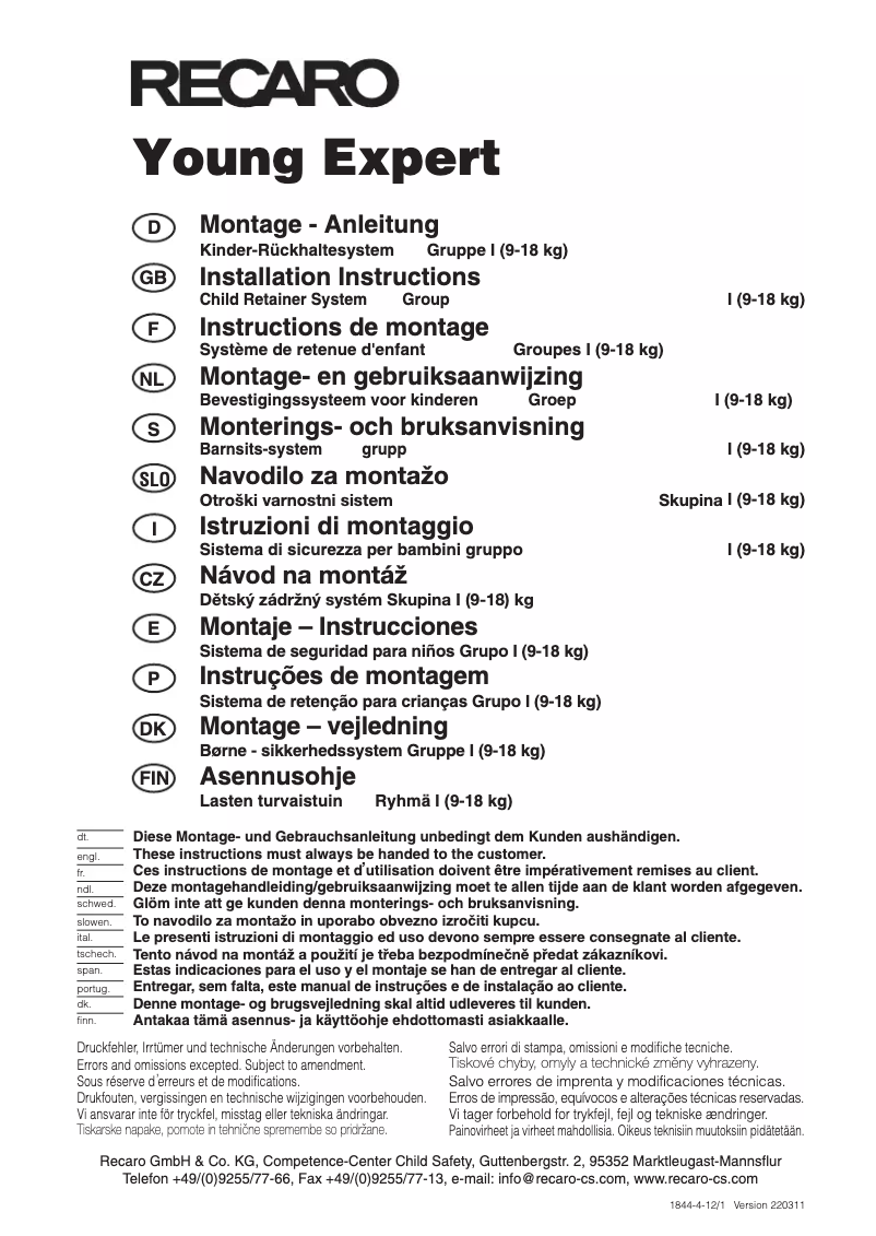 Image de la première page du manuel de l'appareil Young Expert Plus