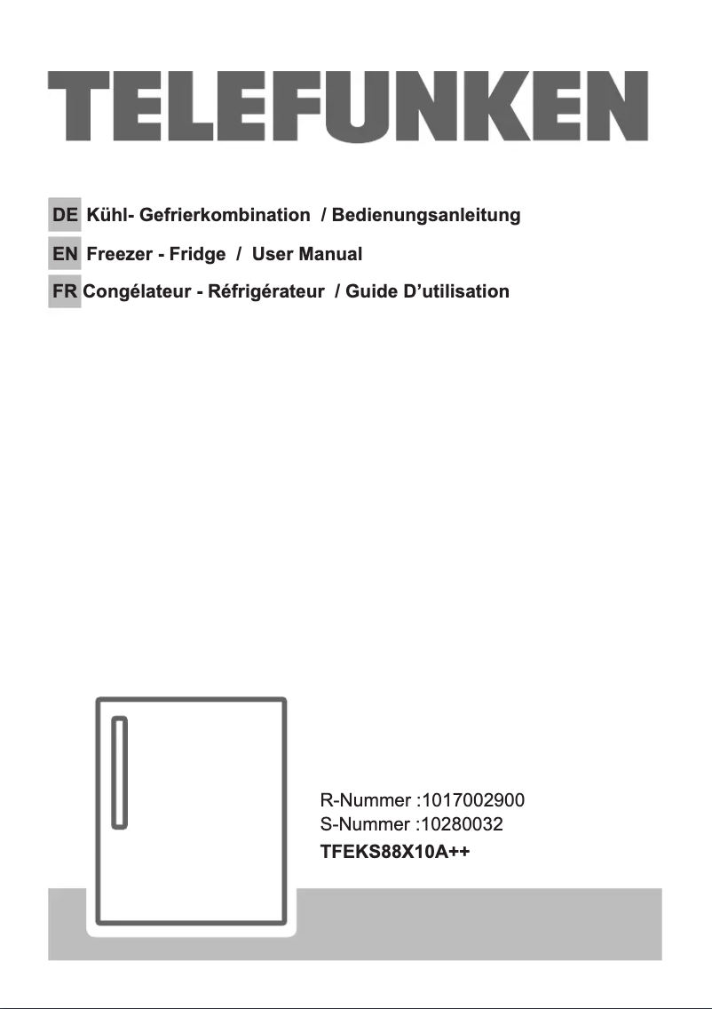 Page 1 de la notice Manuel utilisateur Telefunken TFEKS88X10