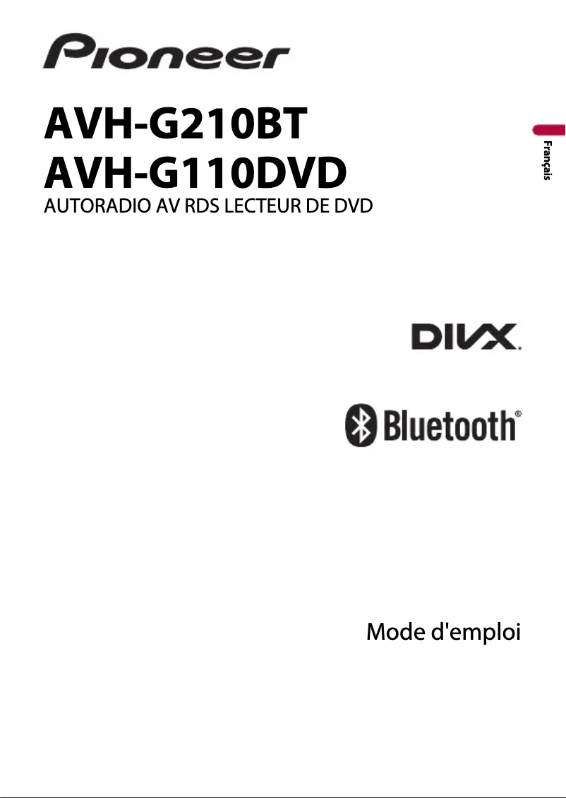 Page n°1 - Manuel utilisateur Pioneer AVH-G110DVD