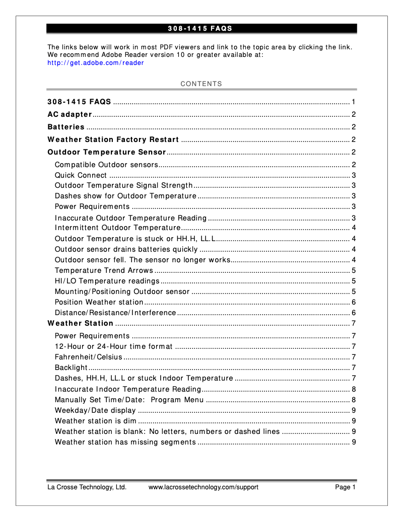 Image de la première page du manuel de l'appareil 308-1415V2