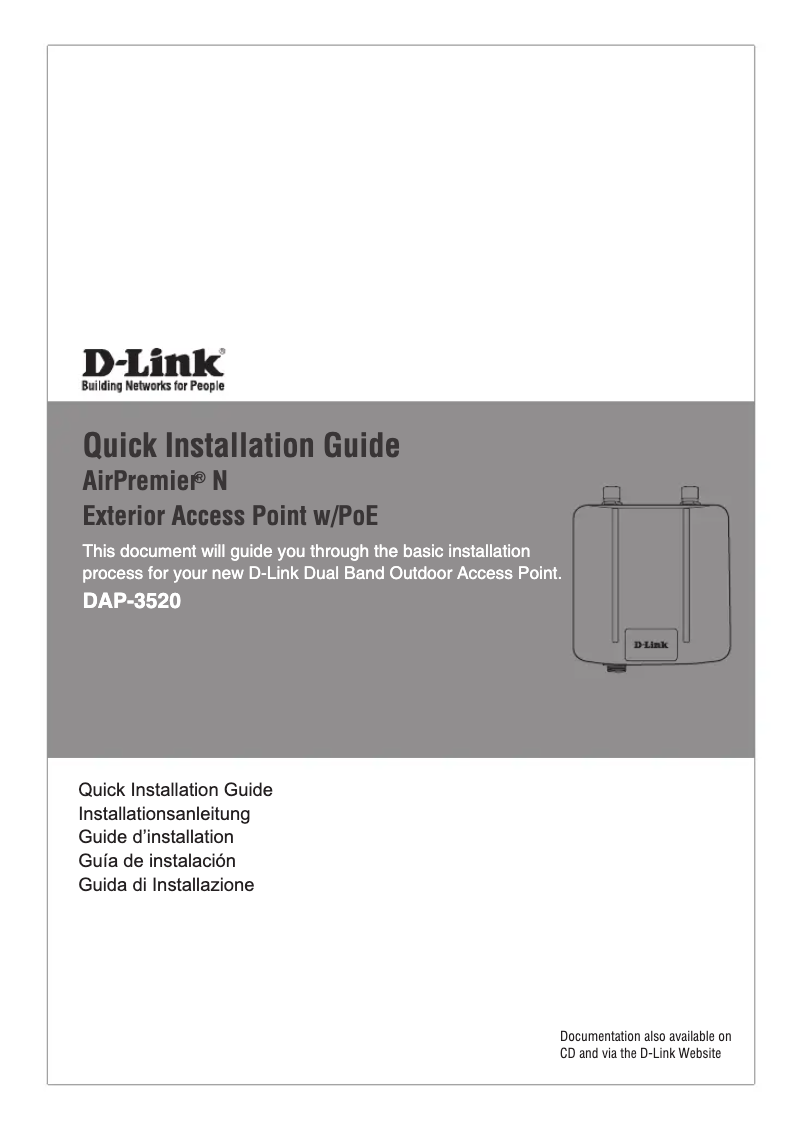 Page 1 de la notice Guide d'installation D-Link DAP-3520
