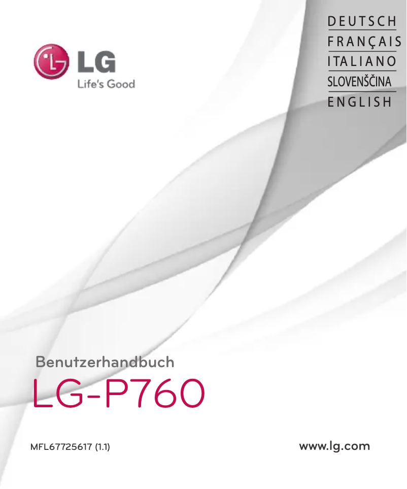 Page 1 de la notice Manuel utilisateur LG LG-P760