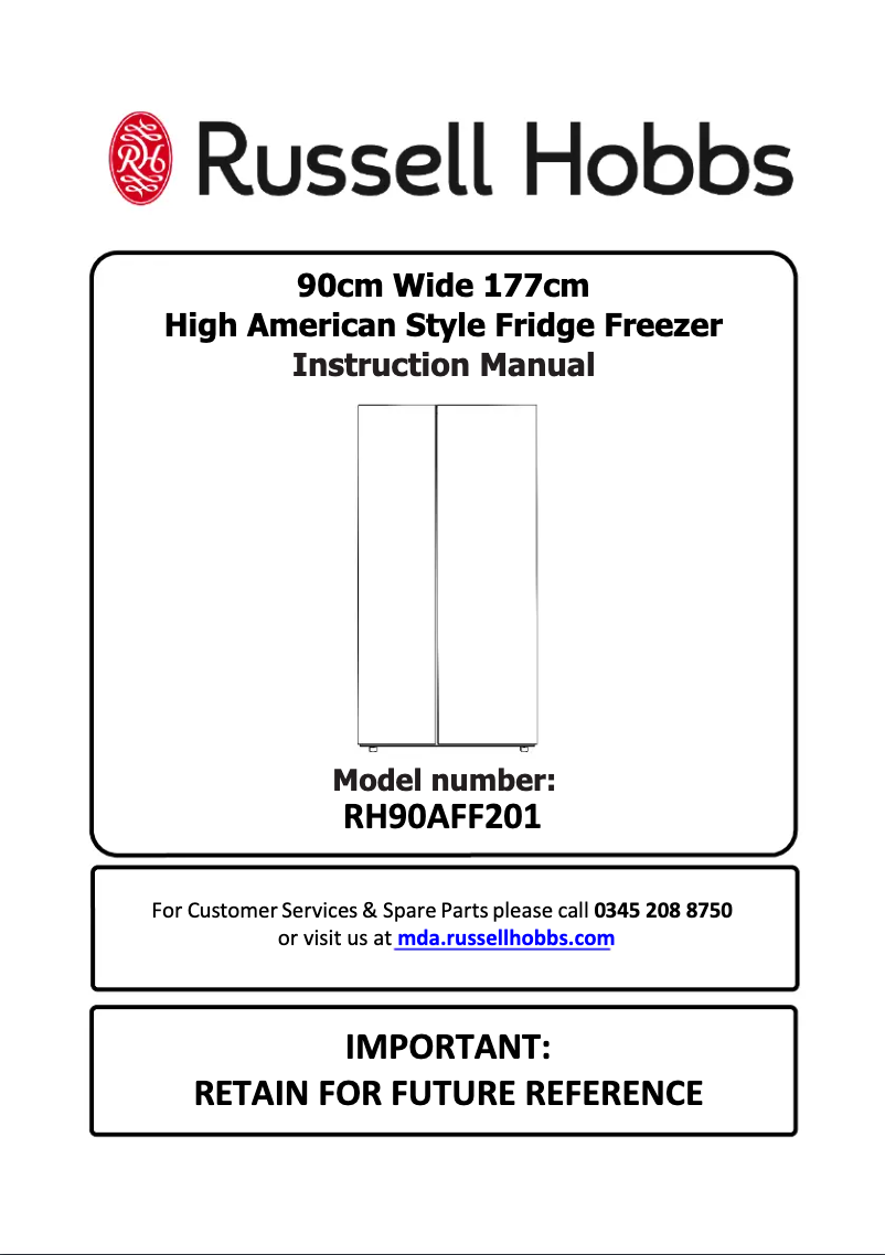 Page n°1 - Manuel utilisateur Russell Hobbs RH90AFF201B