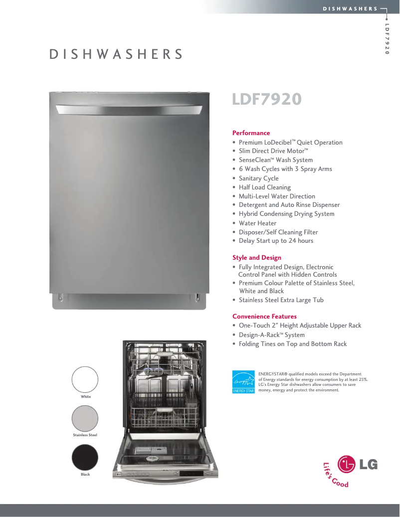 Page n°1 - Fiche technique LG LDF7920BB