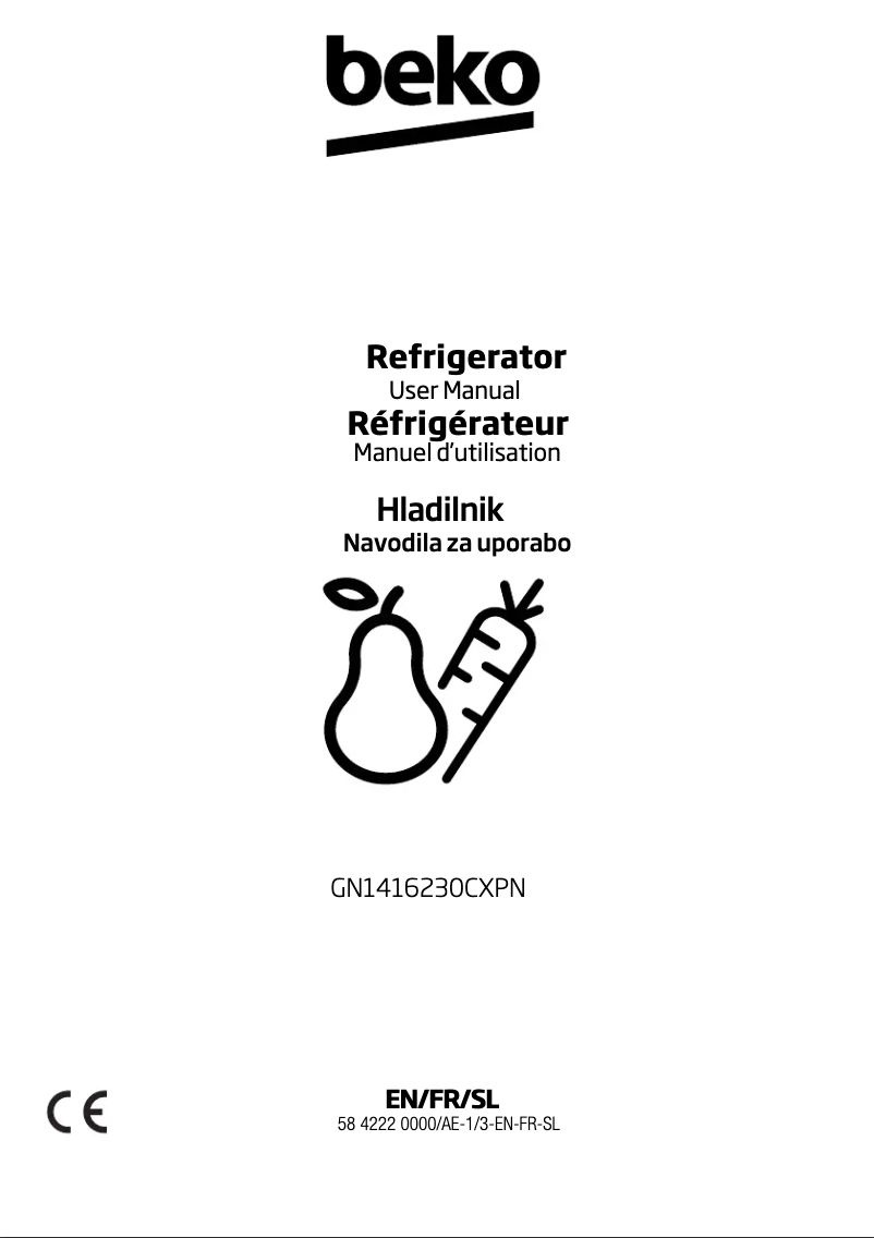 Page 1 de la notice Manuel utilisateur Beko GN1416230CXPN