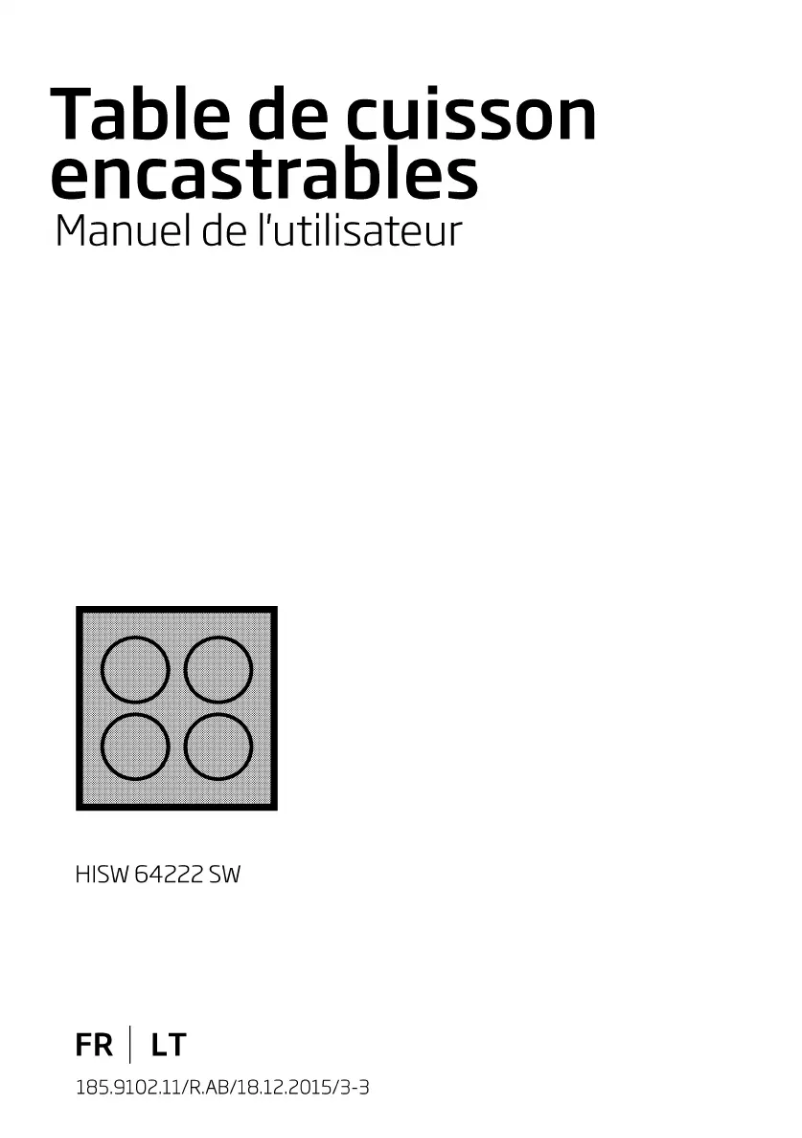 Image de la première page du manuel de l'appareil HISW 64222 SW