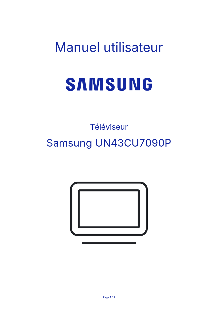 Page n°1 - Manuel utilisateur Samsung UN43CU7090P